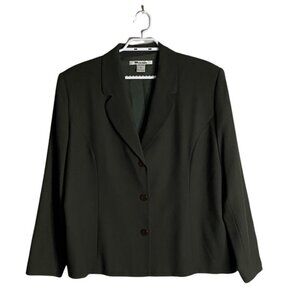 Nygard Collection Petites Olive Green Button Front Wool Blazer